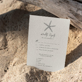Cartão RSVP Casamento de Destino para o Oceano de Praia Modern