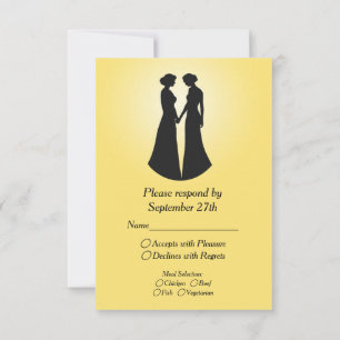 Cartão RSVP Casamento de duas noivas