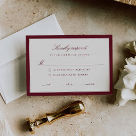Cartão RSVP Casamento de Elegância Atemporal