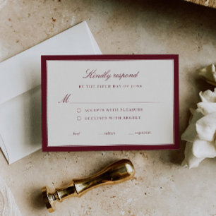 Cartão RSVP Casamento de Elegância Atemporal