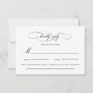 Cartão RSVP Casamento de Elegância de Script Clássico