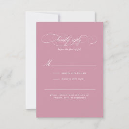 Cartão RSVP Casamento de Elegância de Script Clássico