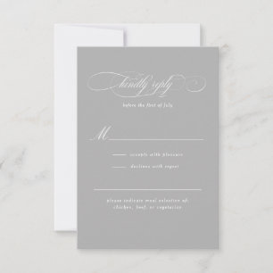Cartão RSVP Casamento de Elegância de Script Clássico