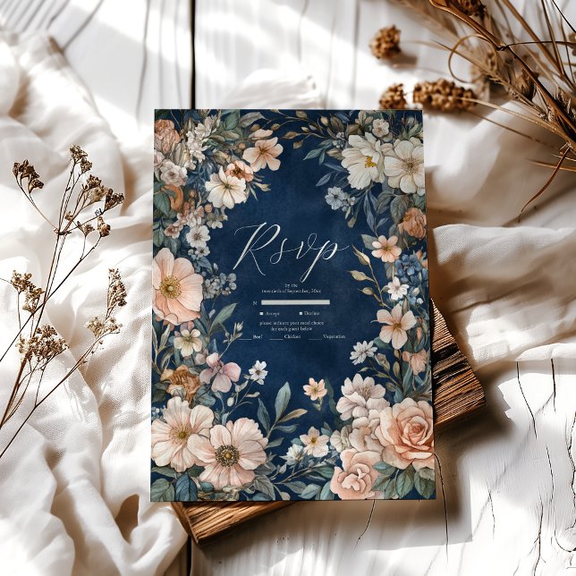 Cartão RSVP Casamento de Elegância Real Victoriana Elegante El (Criador carregado)