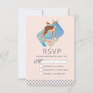 Cartão RSVP Casamento de Elegância Rustica Com Cachorro Marrom