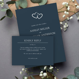 Cartão RSVP Casamento de Elementos Simples Modernos Elegante
