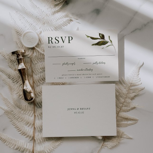 Cartão RSVP Casamento de Escolha de Folhagem de Jardim VERDURE (Criador carregado)