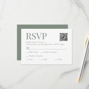 Cartão RSVP Casamento de Escolha de Refeição do Código Qr do S