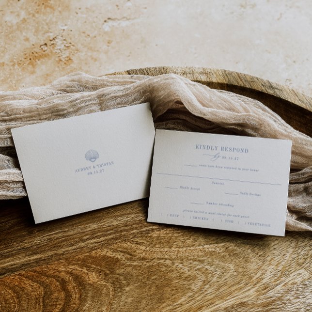 Cartão RSVP Casamento de Escolha de Refeições Costeiras da CAP (Criador carregado)