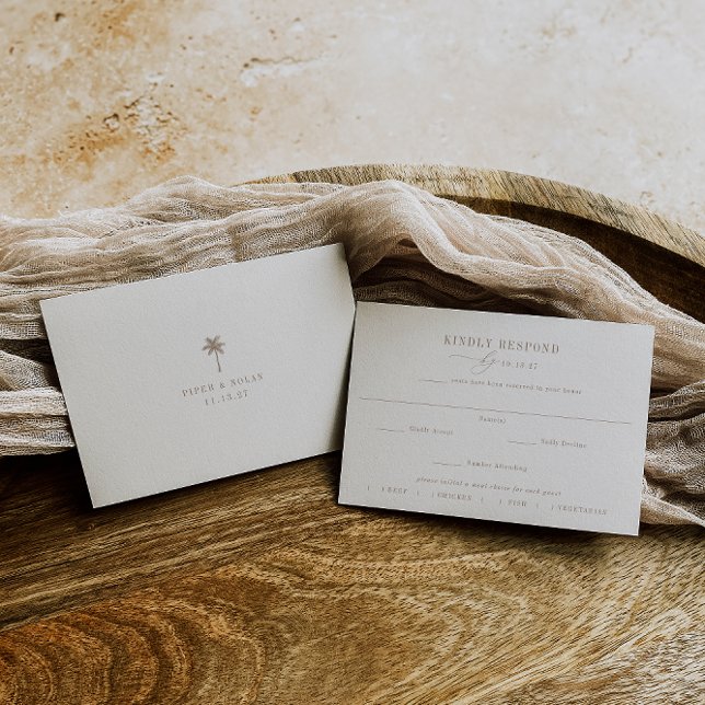 Cartão RSVP Casamento de Escolha de Refeições da Árvore de Pal (Criador carregado)