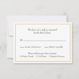 Cartão RSVP Casamento de Escolha de Refeições de Fronteira Dou