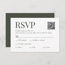 Cartão RSVP Casamento de Escolha de Refeições do Código Qr de