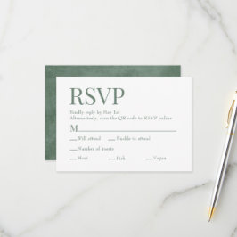 Cartão RSVP Casamento de Escolha de Refeições do Código Qr do