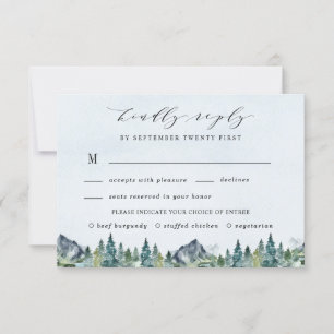 Cartão RSVP Casamento de Escolha de Refeições Elegante de Co