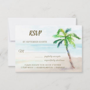Cartão RSVP Casamento de Escolha de Refeições na Árvore Tropic