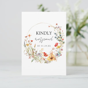 Cartão RSVP Casamento de Escolha Floral de Farinhas de Verão E