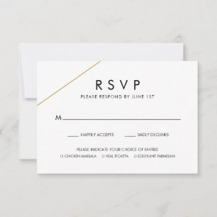 Cartão RSVP Casamento de Escolha Geométrica Dourada Moderna