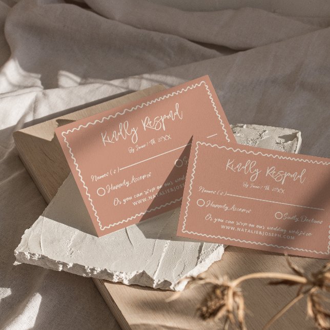 Cartão RSVP Casamento de Escrivação de Desenho Manuscrito Ilus (Criador carregado)