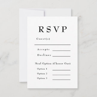 Cartão RSVP Casamento de Eterno preto e branco legante