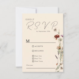 Cartão RSVP Casamento de Fall Boho Wildflower
