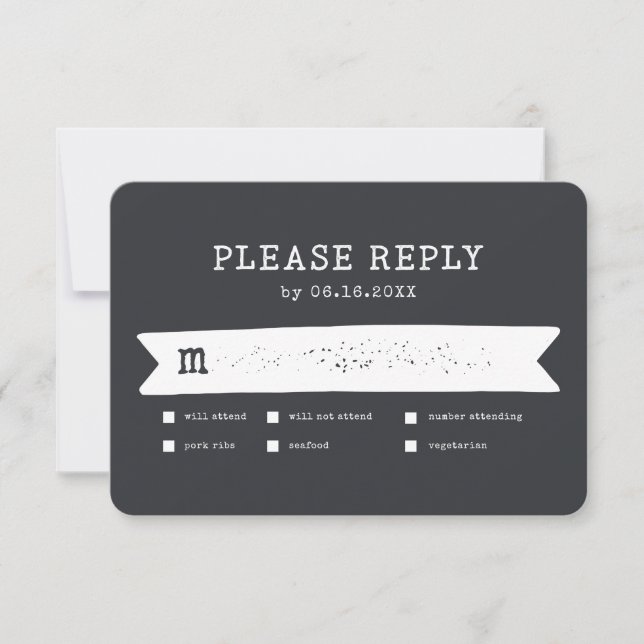 Cartão RSVP Casamento de fazendeiros russos modernos (Frente)