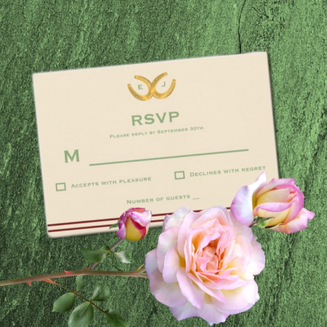 Cartão RSVP Casamento de ferraduras ocidentais (Criador carregado)