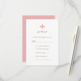 Cartão RSVP Casamento de Fleur de Lis - Design da Regência Fra