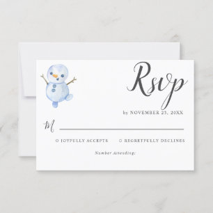 Cartão RSVP Casamento de flocos de neve da Wonderland Winter