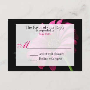 Cartão RSVP Casamento de Flor de Frota Gerber Daisy Gerber, Ro