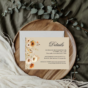 Cartão RSVP Casamento de Flor Selvagem de outono Elegante
