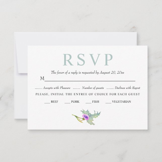 Cartão RSVP Casamento de flor silvestre e folha de primavera (Frente)