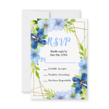Casamento de Flores Azuis e Navy com Folhagem
