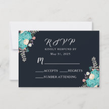 Casamento de Flores Azul-marinho