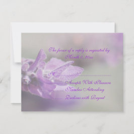 Cartão RSVP Casamento de flores de lavanda roxa | Personalizar
