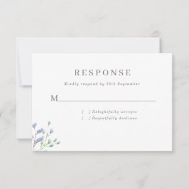 Cartão RSVP Casamento de Flores Francesas de Regência Azul