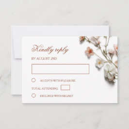 Cartão RSVP Casamento de Flores Silvestres 3D