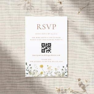 Cartão RSVP Casamento de Flores Silvestres Elegantes Clássicas