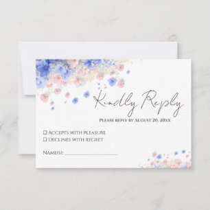 Cartão RSVP Casamento de Flores Silvestres Pastel Cottagecore