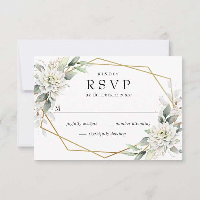 Cartão RSVP Casamento de Folhagem Azul Elegante De Aquarela (Frente)