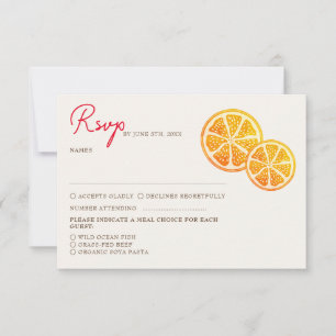 Cartão RSVP Casamento de Folhagem de Citrino com Limão Fresco