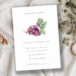 Cartão RSVP Casamento de Folhagem de Uvas de Folhagem Elegante