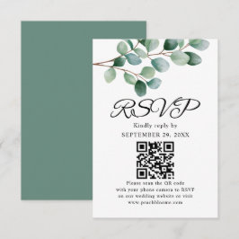 Cartão RSVP Casamento de folhagens de eucalipto moderno