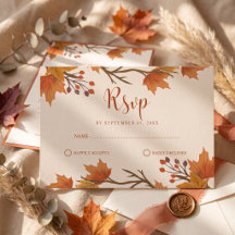 Casamento de Folhas de Bordo de Outono Elegante