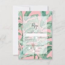 Casamento de Folhas Tropicais de Banana Rosa