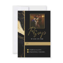 Casamento de Foto Dourada e Preta do Luxo