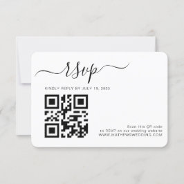 Cartão RSVP Casamento de Foto Simples do Código QR