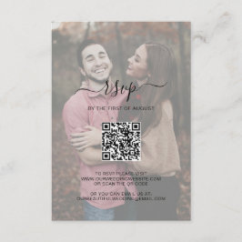 Cartão RSVP Casamento de Fotografia do Código QR de Script Ele