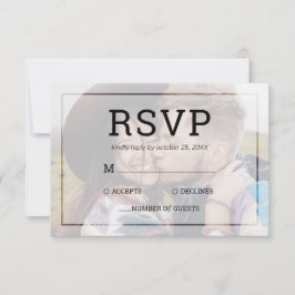Cartão RSVP Casamento de Fotografia Minimalista Moderna e Desb