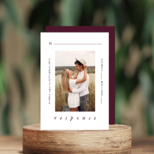 Cartão RSVP Casamento de Fotografias Mínimas Modernas