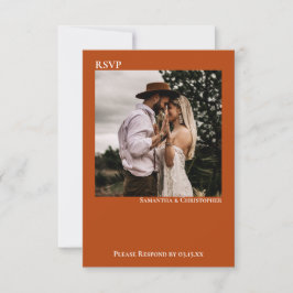Cartão RSVP Casamento de Fotografias Simples e Minimalista Lar